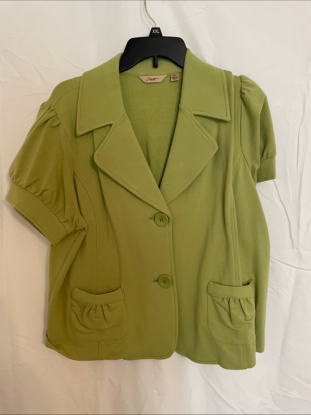 Jacqui E Lime Short Sleeve Blazer